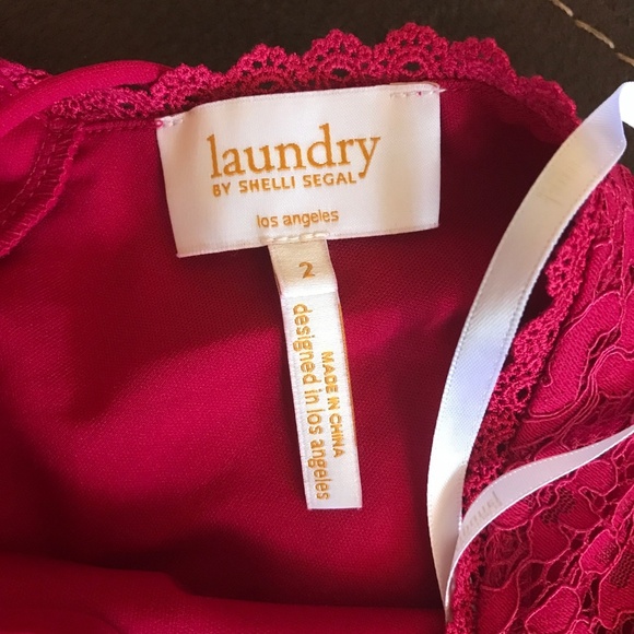 Laundry Shelli Segal A-line Red Lace Mini Dress - Picture 7 of 8